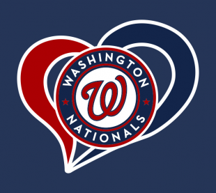 Washington Nationals Heart Logo Sticker Heat Transfer