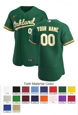 Oakland Athletics Custom Letter and Number Kits for Alternate Jersey Material Twill