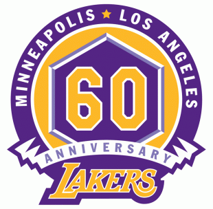 Los Angeles Lakers 2007-2008 Anniversary Logo Sticker Heat Transfer