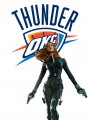 Oklahoma City Thunder Black Widow Logo Sticker Heat Transfer