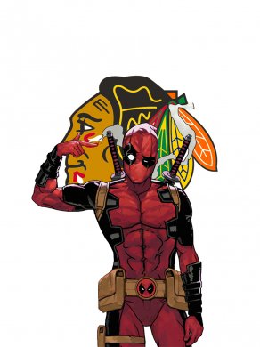 Chicago Blackhawks Deadpool Logo decal sticker