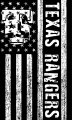 Texas Rangers Black And White American Flag logo decal sticker
