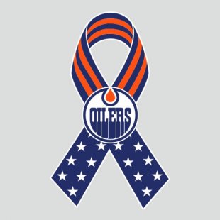 Edmonton Oilers Ribbon American Flag logo decal sticker