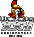 Ottawa Senators 2016 17 Anniversary Logo 02 decal sticker