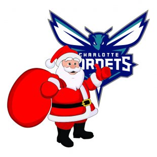 Charlotte Hornets Santa Claus Logo decal sticker