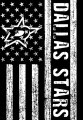 Dallas Stars Black And White American Flag logo Sticker Heat Transfer