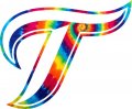 Toronto Blue Jays rainbow spiral tie-dye logo decal sticker