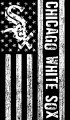 Chicago White Sox Black And White American Flag logo Sticker Heat Transfer