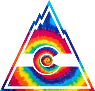 Colorado Rockies rainbow spiral tie-dye logo decal sticker