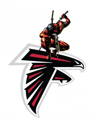 Atlanta Falcons Deadpool Logo Sticker Heat Transfer