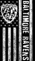 Baltimore Ravens Black And White American Flag logo decal sticker
