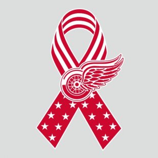 Detroit Red Wings Ribbon American Flag logo decal sticker