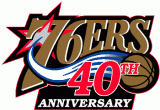 Philadelphia 76ers 2002-2003 Anniversary Logo Sticker Heat Transfer