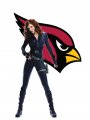 Arizona Cardinals Black Widow Logo Sticker Heat Transfer