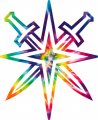 Vegas Golden Knights rainbow spiral tie-dye logo decal sticker