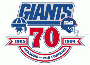 New York Giants 1994 Anniversary Logo Sticker Heat Transfer