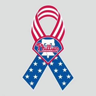 Philadelphia Phillies Ribbon American Flag logo decal sticker