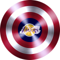 Captain American Shield With Los Angeles Lakers Logo Sticker Heat Transfer