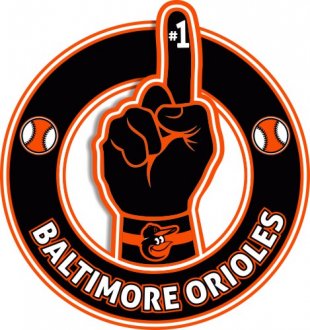 Number One Hand Baltimore Orioles logo Sticker Heat Transfer