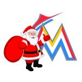 Miami Marlins Santa Claus Logo Sticker Heat Transfer