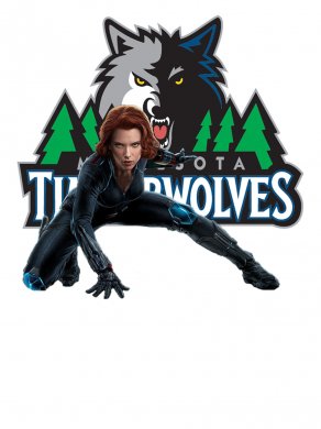 Minnesota Timberwolves Black Widow Logo decal sticker