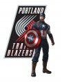 Portland Trail Blazers Captain America Logo Sticker Heat Transfer