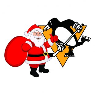 Pittsburgh Penguins Santa Claus Logo Sticker Heat Transfer