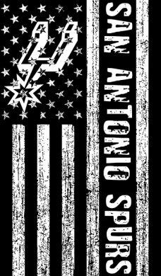 San Antonio Spurs Black And White American Flag logo decal sticker