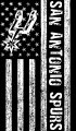 San Antonio Spurs Black And White American Flag logo Sticker Heat Transfer
