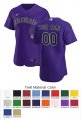 Colorado Rockies Custom Letter and Number Kits for Alternate Jersey Material Twill