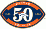 Denver Broncos 2009 Anniversary Logo Sticker Heat Transfer