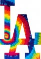 Los Angeles Dodgers rainbow spiral tie-dye logo decal sticker