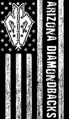 Arizona Diamondbacks Black And White American Flag logo decal sticker