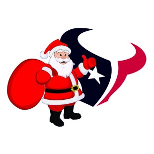 Houston Texans Santa Claus Logo Sticker Heat Transfer