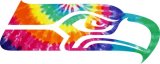 Seattle Seahawks rainbow spiral tie-dye logo decal sticker