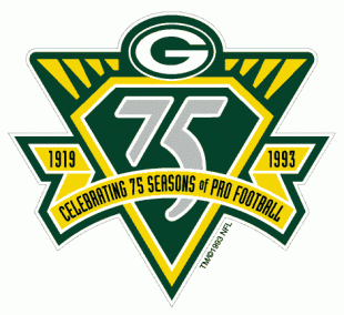 Green Bay Packers 1993 Anniversary Logo Sticker Heat Transfer