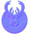 Milwaukee Bucks Colorful Embossed Logo Sticker Heat Transfer