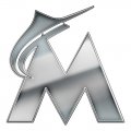 Miami Marlins Silver Logo Sticker Heat Transfer