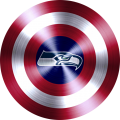 Captain American Shield With Seattle Seahawks Logo decal sticker