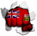 Fist Manitoba Flag Logo Sticker Heat Transfer