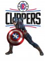 Los Angeles Clippers Captain America Logo Sticker Heat Transfer