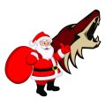 Arizona Coyotes Santa Claus Logo Sticker Heat Transfer