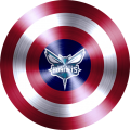 Captain American Shield With Charlotte Hornets Logo Sticker Heat Transfer