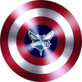 Captain American Shield With Charlotte Hornets Logo decal sticker