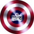 Captain American Shield With Los Angeles Clippers Logo Sticker Heat Transfer
