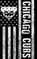 Chicago Cubs Black And White American Flag logo Sticker Heat Transfer