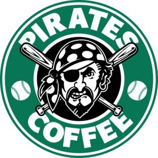 Pittsburgh Pirates Starbucks Coffee Logo Sticker Heat Transfer