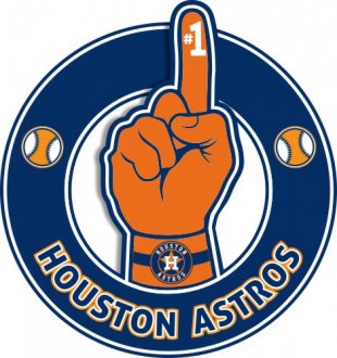 Number One Hand Houston Astros logo Sticker Heat Transfer