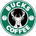 Milwaukee Bucks Starbucks Coffee Logo Sticker Heat Transfer