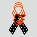 Baltimore Orioles Ribbon American Flag logo decal sticker